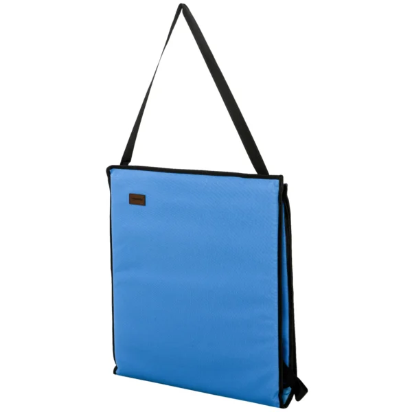 Strandstoel, Opvouwbaar, Verstelbare Rugleuning, Zijtas, Zachte Bekleding, Stalen Frame, Blauw, 142x51x40cm