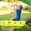 Strickleiter Voor Kinderen 5 traps Klimladder Met 2 Karabijnhaken 2 Boomriemen Voor 3 8 Jaar 40 X 3,5 X 180 Cm Natuurhout