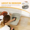 Transportbox Hondentransportbox Voor Kat Miniature Honden Tot 4kg Hondenbox Met Dakopening Voerbak 49x32x31cm Lichtgrijs