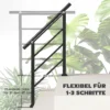 Trapleuning Voor 1 3 Treden, 94cm Hoekverstelbare Handrail Voor Buiten En Binnen, Metaal Zwart