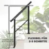 Trapleuning Voor 2 3 Treden, 94cm, Verstelbare Hoek Handrail Buiten En Binnen Metaal Zwart
