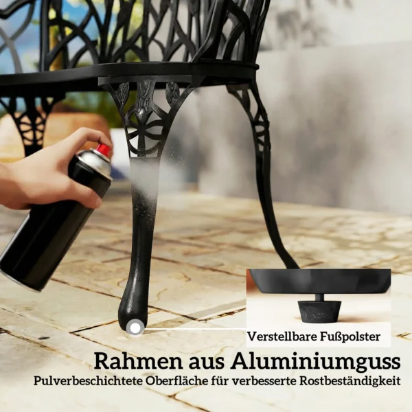 Tuinbank 2 zits Gietaluminium Weerbestendig Buitenbank Met Tulpen rugleuning Bloemenmotief 99 X 57 X 78 Cm