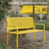 Tuinbank 2 zits Metaal Weerbestendig Outdoor Zitbank Met Roestbestendige Rugleuning, Geometrisch Tot 240 Kg