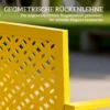 Tuinbank 2 zits Metaal Weerbestendig Outdoor Zitbank Met Roestbestendige Rugleuning, Geometrisch Tot 240 Kg