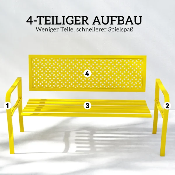 Tuinbank 2 zits Metaal Weerbestendig Outdoor Zitbank Met Roestbestendige Rugleuning, Geometrisch Tot 240 Kg