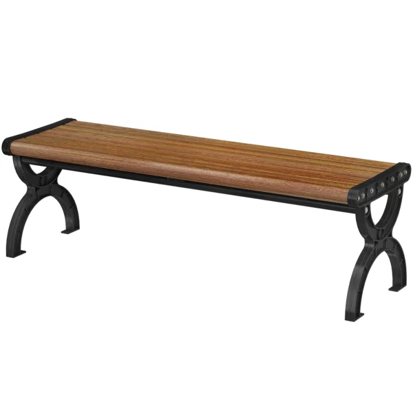 Tuinbank 2 zitter, Buitenbank Met Metalen Frame En Lattenzitting, Terrasmeubilair Voor Tuin En Terras