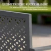 Tuinbank 2 zitter Metaal Weerbestendig Outdoor Zitbank Met Roestbestendige Rugleuning, Geometrisch Tot 240 Kg