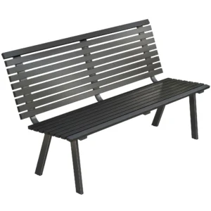 Tuinbank 3 zits Weerbestendig Metaal Buitenbank Met Brede Zit Lamellendesign, Tot 240 Kg 154 X 68 X 88 Cm