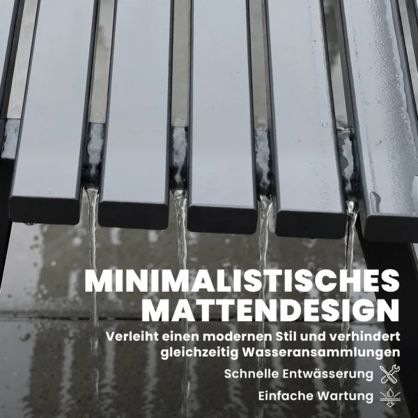 Tuinbank 3 zits Weerbestendig Metaal Buitenbank Met Brede Zit Lamellendesign, Tot 240 Kg 154 X 68 X 88 Cm