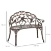 Tuinbank Voor 2 Personen Van Metaal, Retro stijl Zitbank, Parkbank Met Bloemenpatroon 100 X 54 X 78 Cm, Brons