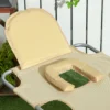 Tuinligstoel, Ligstoel Met Gepolsterde Gezichtsopening, Massage ligstoel Voor Buiten, Zijtas, Stof, Metaal, Beige