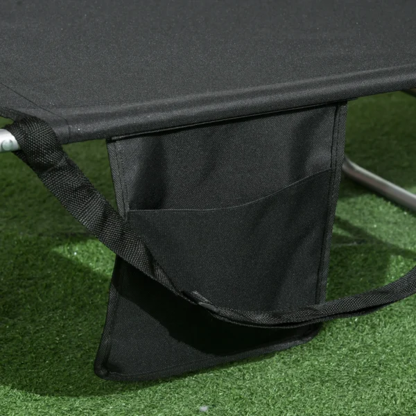 Tuinligstoel, Ligstoel Met Gevoerde Gezichtsopening, Massage ligstoel Voor Buiten, Zijtas, Stof, Metaal, Zwart