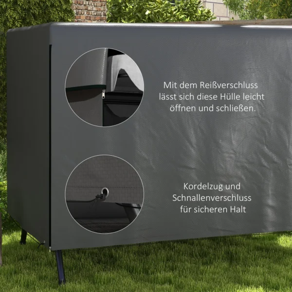 Tuinmeubelhoes, Beschermhoes Voor Buitenmeubelen, 215 Cm X 155 Cm X 150 Cm, Donkergrijs