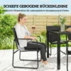 Tuinmeubelset Zitgroep 150 X 80cm Glazen Tafel Met 6 Ademende Stoelen Decoratieve Armleuningen Zwart