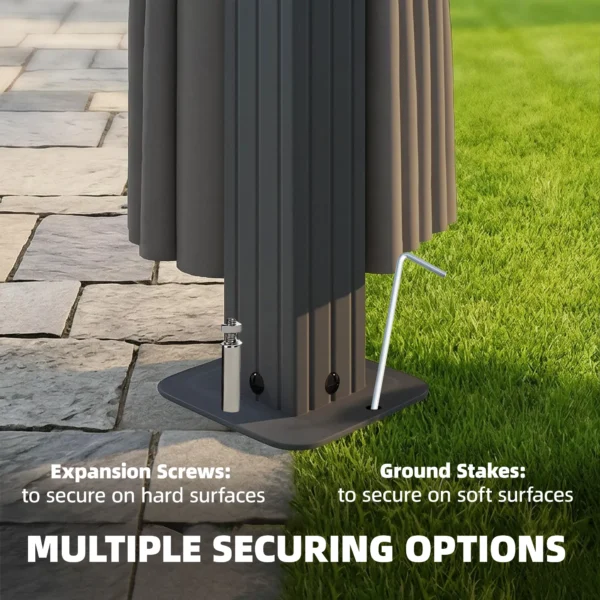 Tuinpaviljoen Ca. 3 X 3 M Metalen Paviljoen Met 6 Mm Polycarbonaat Dak 4 Zijkanten, UV50+ Donkergrijs