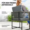 Tuinstoel 2 delige Set Weerbestendig Tuinstoelen Van Staal PE Rattan Met Kussen Armleuning Rugleuning 52x52x66 Cm Donkergrijs