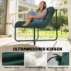 Tuinstoel Tuinzetel Met Kussen Ademende Sling Zitting Stalen Frame Voor Tuin Terras 76 X 92 X 76 Cm Donkergroen