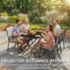Tuinstoelen Set Van 4 Stapelbare Terrasstoelen Met Ademende Rugleuning, Armleuningen 120 Kg Belasting