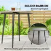 Tuintafel Stalen Buffettafel Met Stalen Frame, PE Rattan Rand, Verstelbare Voeten, 4 Personen 80 X 80 X 74 Cm Grijs