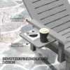 Tuinzonneligstoel Met Zijtafel In Houtlook, Ligstoel Met 5 voudig Verstelbare Rugleuning, Donkergrijs