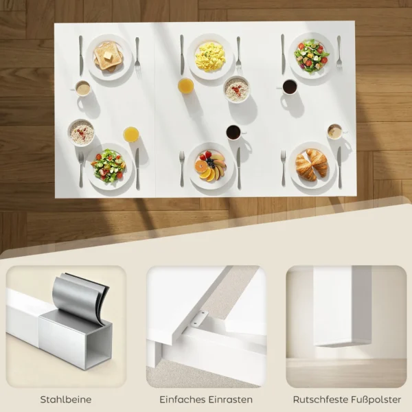 Uitschuifbare Eettafel 80 120 Cm Voor 4 6 Personen, Ruimtebesparende Keukentafel Met Eenvoudige Uitschuiffunctie, Natuur