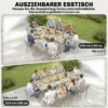 Uitschuifbare Tuintafel 154/214 X 85 Cm Aluminium Eettafel Voor 8 10 Personen Met Houtlook Lichtgrijs