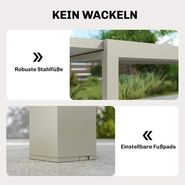 Uitschuifbare Tuintafel 154/214 X 85 Cm Aluminium Eettafel Voor 8 10 Personen Met Houtlook Lichtgrijs