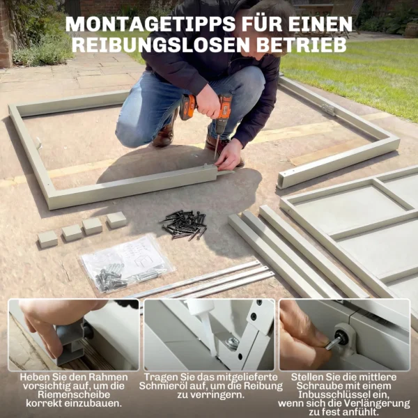 Uitschuifbare Tuintafel 154/214 X 85 Cm Aluminium Eettafel Voor 8 10 Personen Met Houtlook Lichtgrijs