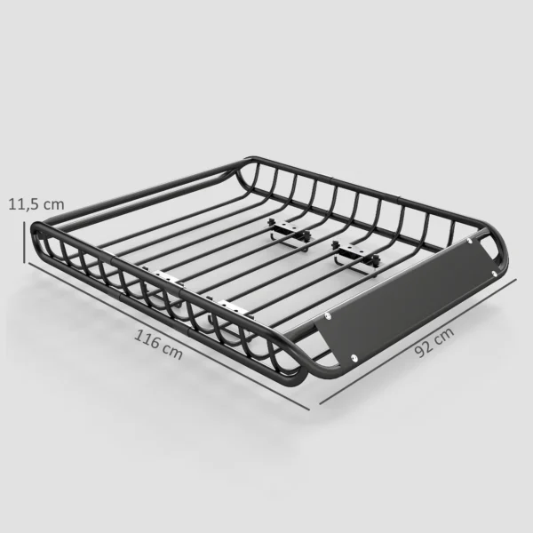 Universele Dakdrager Dakmand Met Windscherm, Tot 150 Kg, 116 X 92 X 11,5 Cm Voor SUV Trucks Zwart