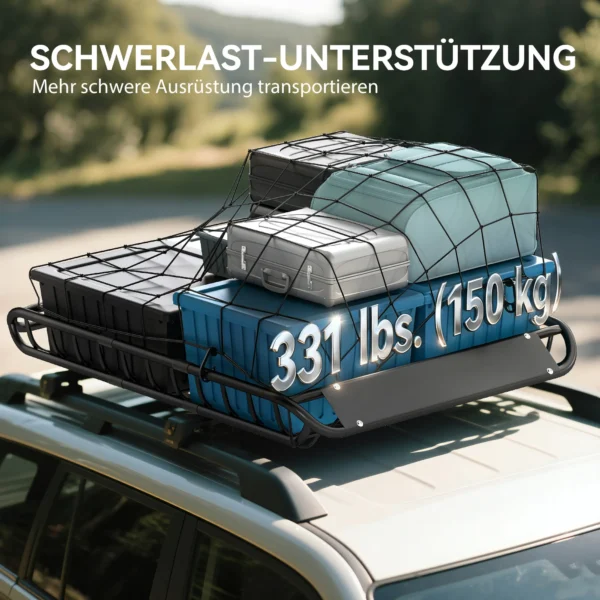 Universele Dakdrager Dakmand Met Windscherm, Tot 150 Kg, 116 X 92 X 11,5 Cm Voor SUV Trucks Zwart