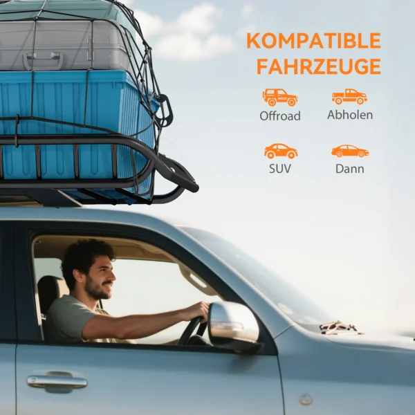 Universele Dakdrager Dakmand Met Windscherm, Tot 150 Kg, 116 X 92 X 11,5 Cm Voor SUV Trucks Zwart