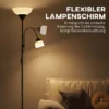 Uplighter, Moeder en Kind Staande Lamp, Hoge Lamp Met 3 Kleurtemperaturen En Flexibele Zwanenhals, Zwart