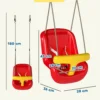 Verstelbare Babyschommel Met Groeifunctie, Babysit Met Rugleuning, Veiligheidsrail, Voor Kinderen Van 9 36 Maanden, Rood