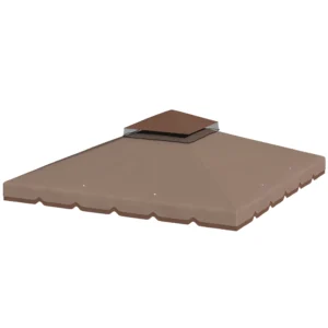 Vervangend Dak Voor Paviljoen 3x3m Waterafstotend Paviljoendak Met Dubbel Dak En Waterafvoergaten Khaki