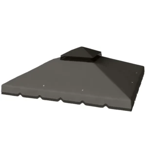 Vervangend Dak Voor Paviljoen 3x3m Waterafstotend Paviljoendak Met Dubbel Dak Waterafvoergaten Lichtgrijs