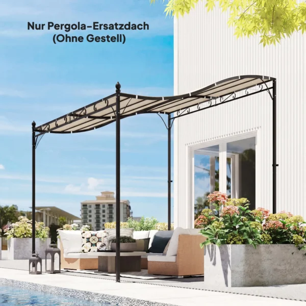 Vervangend Dak Voor Pergola Zonnescherm Voor Terrasoverkapping Vervangende Dakbedekking Voor 3 X 3 M Paviljoen 298x293 Cm Crèmewit