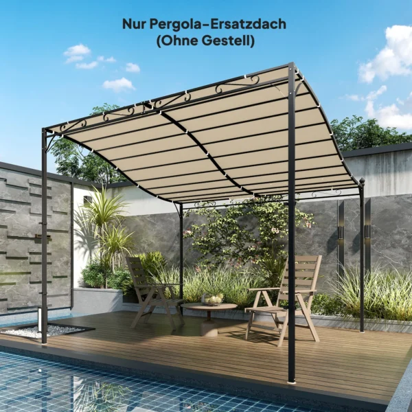 Vervangend Dak Voor Pergola Zonnescherm Voor Terrasoverkapping Vervangende Dakbedekking Voor 3 X 3 M Paviljoen 298x293 Cm Crèmewit