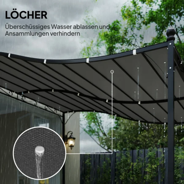 Vervangend Dak Voor Pergola Zonnescherm Voor Terrasoverkapping Vervangende Dakzeil Voor 3 X 3 M Paviljoen 298x293 Cm Donkergrijs