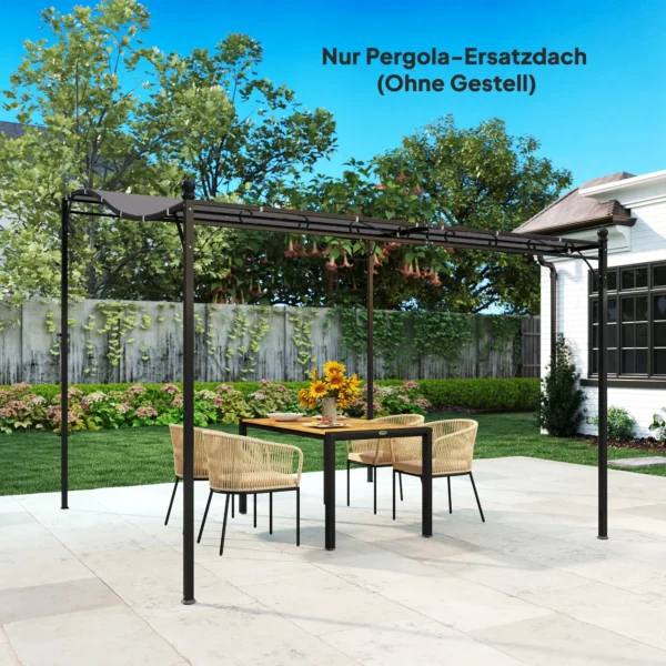 Vervangend Dak Voor Pergola Zonnescherm Voor Terrasoverkapping Vervangende Dakzeil Voor 3 X 3 M Paviljoen 298x293 Cm Donkergrijs