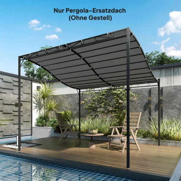 Vervangend Dak Voor Pergola Zonnescherm Voor Terrasoverkapping Vervangende Dakzeil Voor 3 X 3 M Paviljoen 298x293 Cm Donkergrijs
