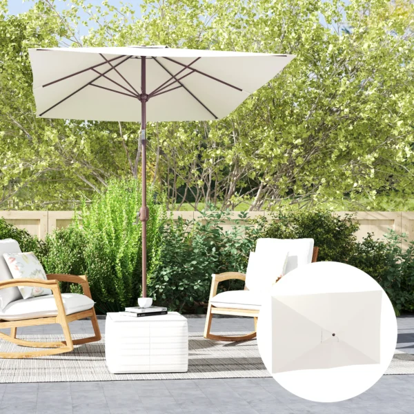 Vervangende Hoes Voor Parasol 2 X 3 M 6 Ribben UV50+ & Waterdicht Terrasparasol Bekleding