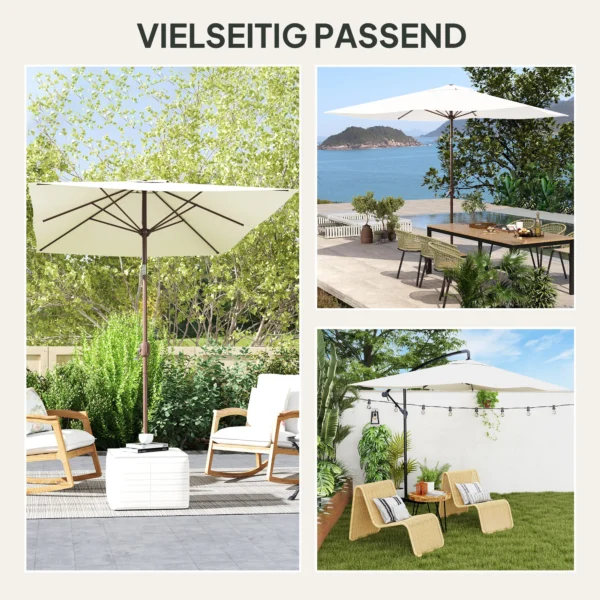 Vervangende Hoes Voor Parasol 2 X 3 M 6 Ribben UV50+ & Waterdicht Terrasparasol Bekleding