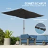 Vervangende Hoes Voor Parasol 2 X 3 M 6 Ribben UV50+ & Waterdicht Terrasparasol Bekleding