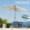 Vervangende Hoes Voor Parasol 2 X 3 M 6 Ribben UV50+ & Waterdicht Terrasparasol Bekleding