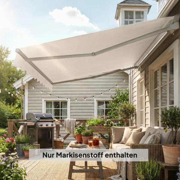 Vervangingsstof Voor Luifel Zonwerend Dak UPF 50+ Voor 3,5 X 2,5 M Frame, Crèmewit