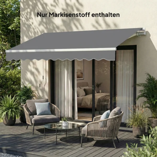 Vervangingsstof Voor Zonnescherm Zonwerend Dak UPF 50+ Voor 3,5 X 2,5 M Frame, Donkergrijs