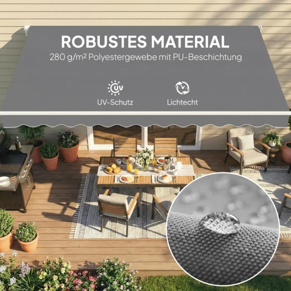 Vervangingsstof Voor Zonnescherm Zonwerend Dak UPF 50+ Voor 3,5 X 2,5 M Frame, Donkergrijs