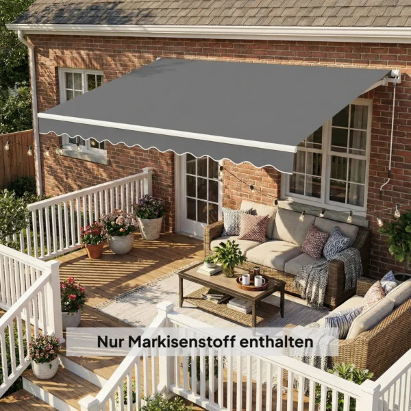 Vervangingsstof Voor Zonnescherm Zonwerend Dak UPF 50+ Voor 3,5 X 2,5 M Frame, Donkergrijs