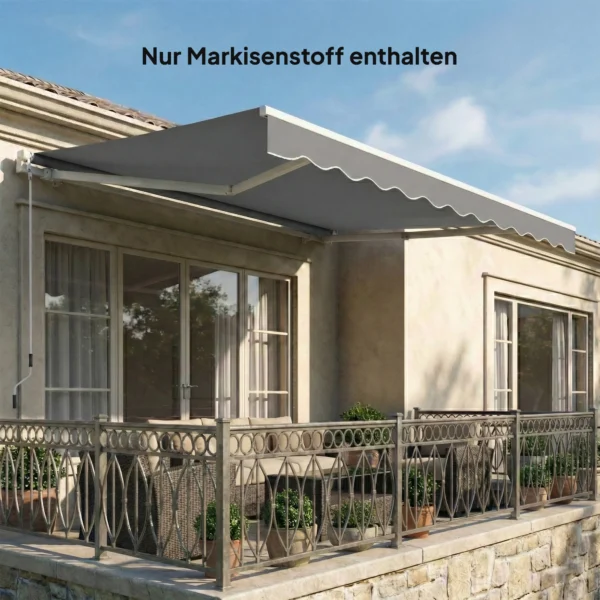 Vervangingsstof Voor Zonnescherm Zonwerend Dak UPF 50+ Voor 3,5 X 2,5 M Frame, Donkergrijs