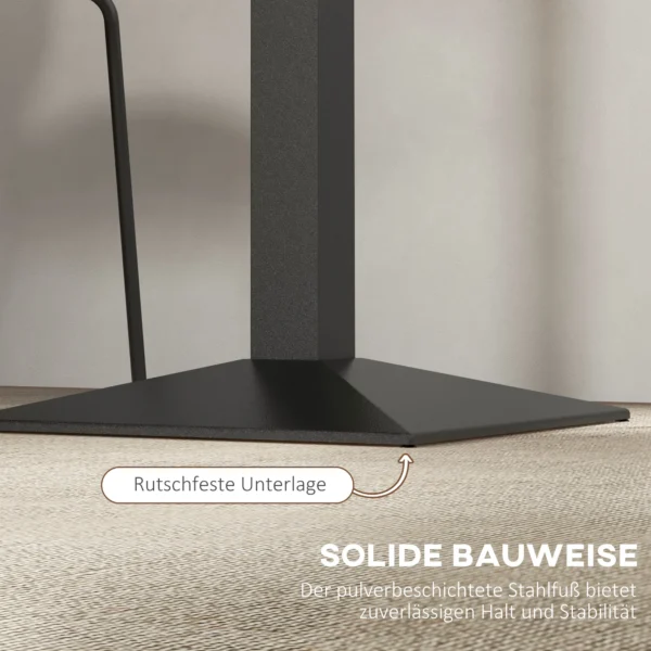 Vierkante Keukentafel Voor 2 Personen, Eettafel Met Houtlook Stalen Basis 70 X 70 X 75 Cm Donkerbruin